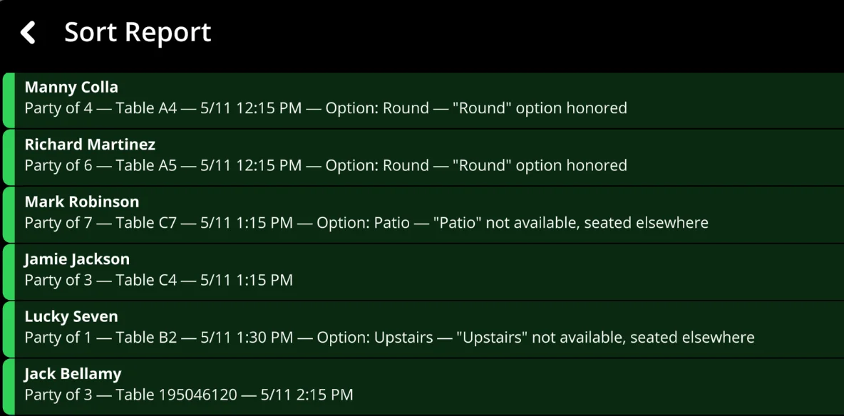 Auto Sort Tables feature in Simple Host — automatically assigning reservations to the best tables